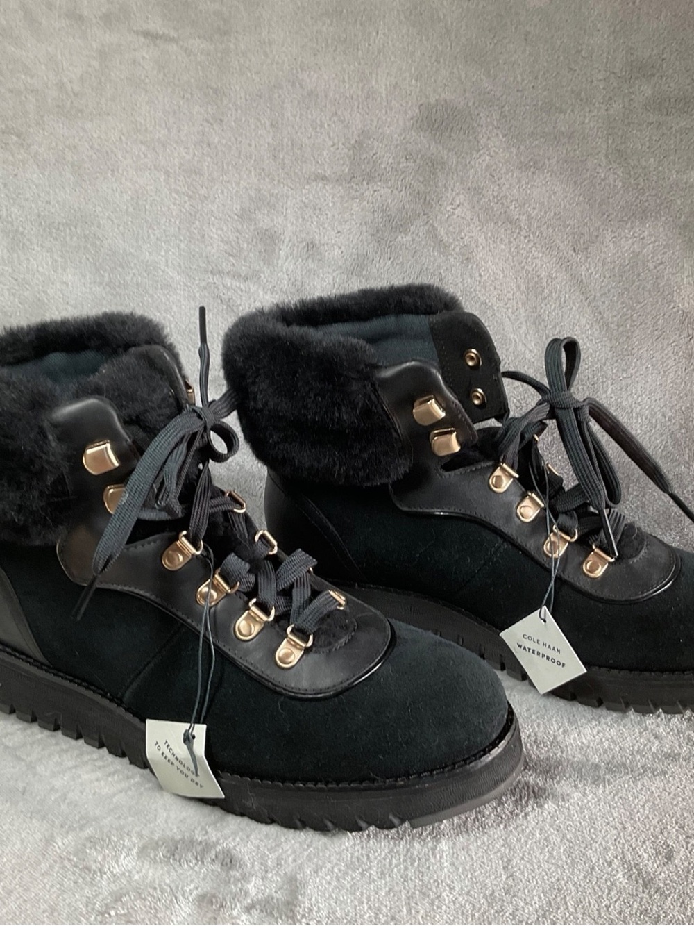 New COLE HAAN ZeroGrand Explore Waterproof Shearling Hiking Boot women’s SZ 6.5B